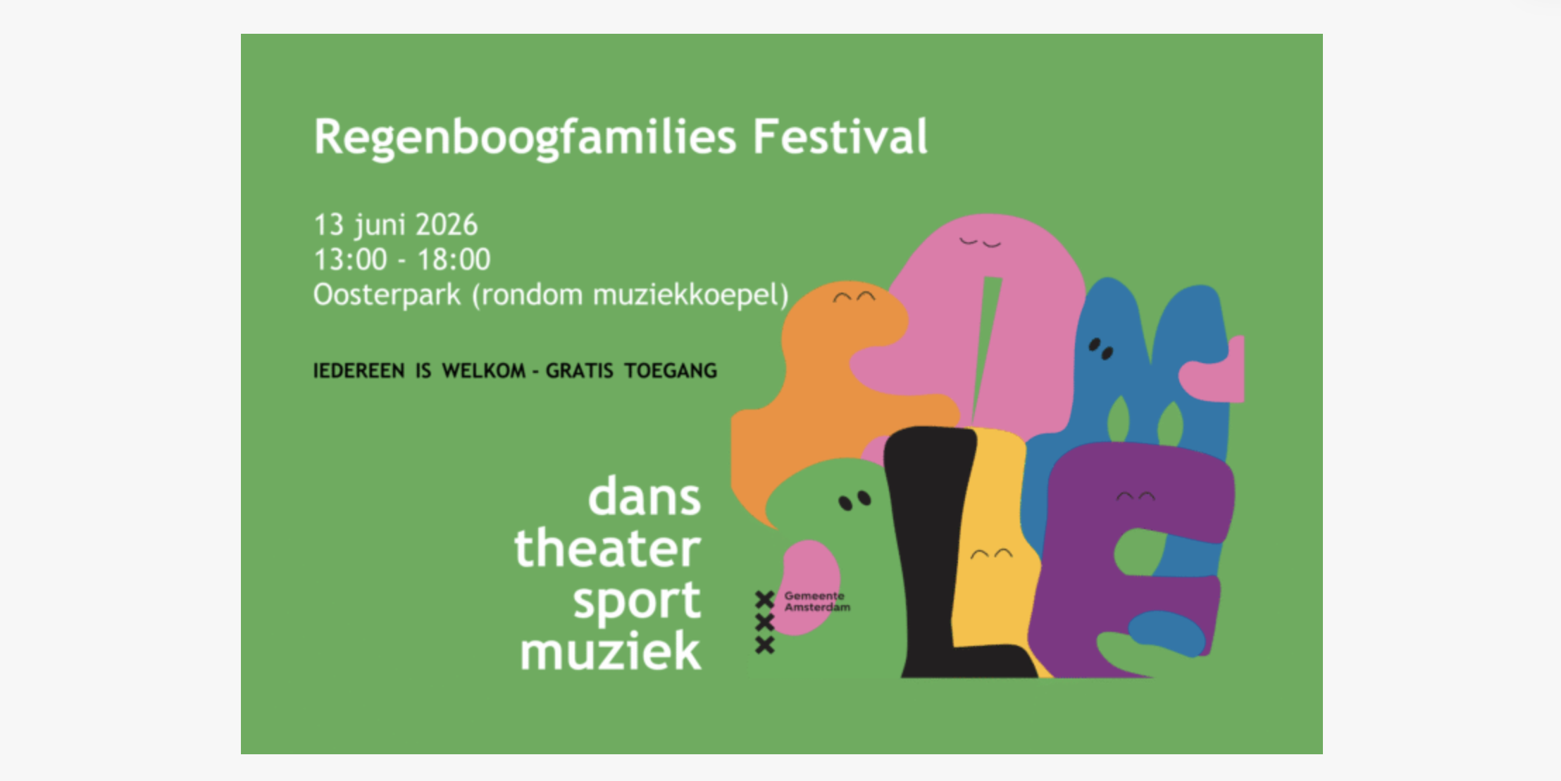 Regenboogfamilies Festival – zaterdag 13 juni